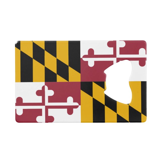 Steel Bottle Opener with flag of Maryland, USA (Front (Horizontal))