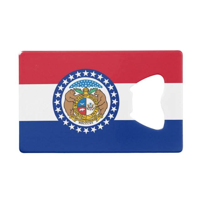 Steel Bottle Opener with flag of Missouri USA (Front (Horizontal))