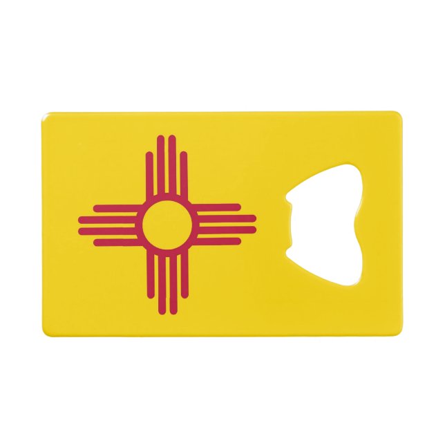 Steel Bottle Opener with flag of New Mexico, USA (Front (Horizontal))