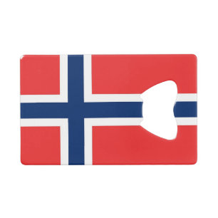 Steel Bottle Opener with flag of Norway