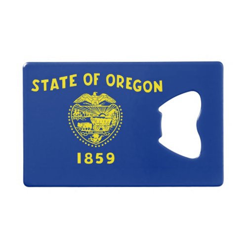 Steel Bottle Opener with flag of Oregon State