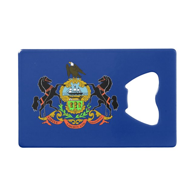 Steel Bottle Opener with flag of Pennsylvania (Front (Horizontal))