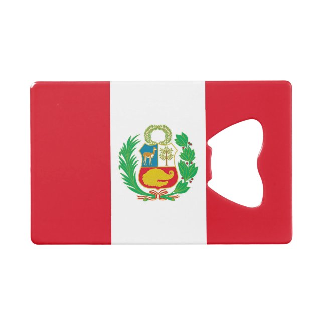 Steel Bottle Opener with flag of Peru (Front (Horizontal))