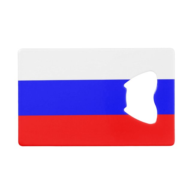 Steel Bottle Opener with flag of Russia (Front (Horizontal))