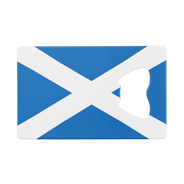 Steel Bottle Opener with flag of Scotland, UK (Front (Horizontal))