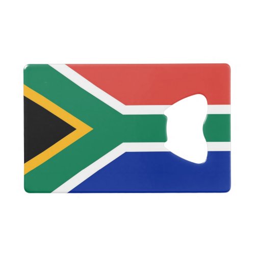 Steel Bottle Opener with flag of South Africa