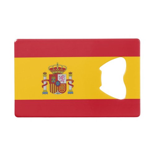 Steel Bottle Opener with flag of Spain
