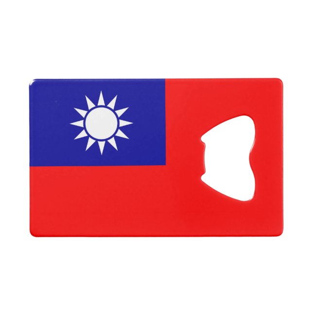 Steel Bottle Opener with flag of Taiwan (Front (Horizontal))