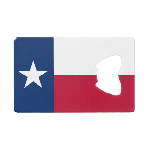 Steel Bottle Opener with flag of Texas, USA
