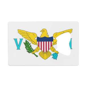 Steel Bottle Opener with flag of Virgin Islands