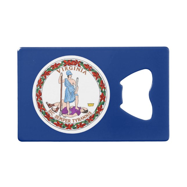 Steel Bottle Opener with flag of Virginia, USA (Front (Horizontal))
