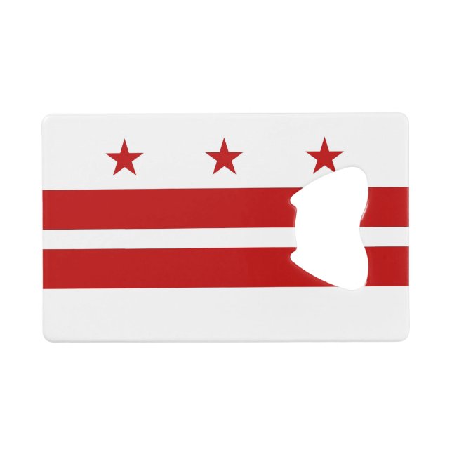 Steel Bottle Opener with flag of Washington DC USA (Front (Horizontal))