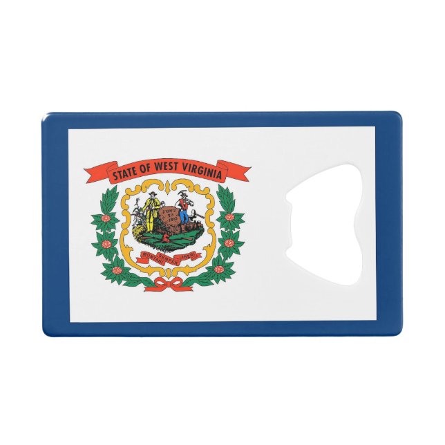 Steel Bottle Opener with flag of West Virginia (Front (Horizontal))