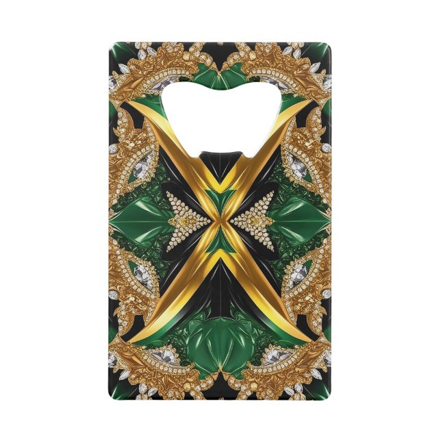 Steel Bottle Opener with Jamaica Colors (Front)