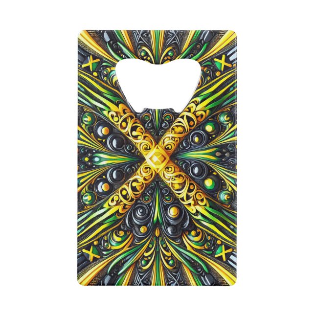 Steel Bottle Opener with Jamaican Colors (Front)