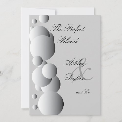 Steel Bubbles Blended Family Wedding Personalized Invitations