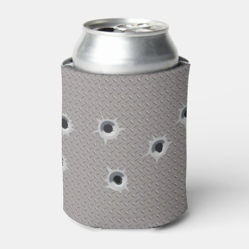 Steel Can with Bullet Holes Novelty Can Cooler