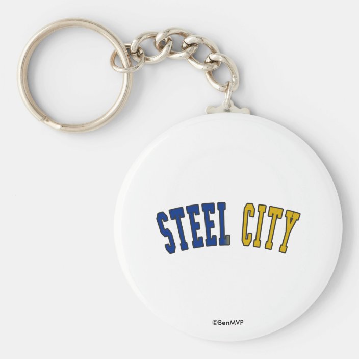 Steel City in Pennsylvania State Flag Colors Keychain