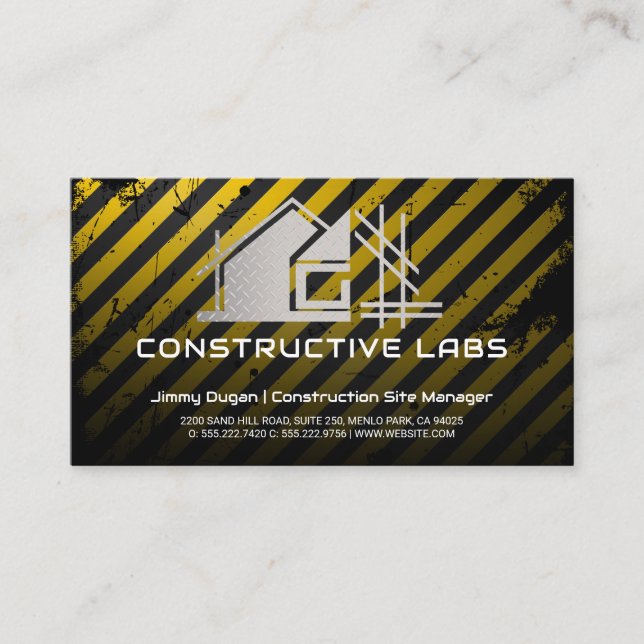 Steel Construction House Logo Business Card (Front)