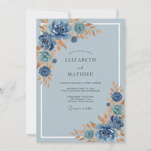 Steel Copper Painted Wedding Invitation