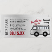 Steel Design 21st Birthday Party Bus Pass Invitation (Front/Back)