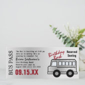 Steel Design 21st Birthday Party Bus Pass Invitation (Standing Front)