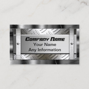 Steel Diamond Pattern Metal Look Business Card