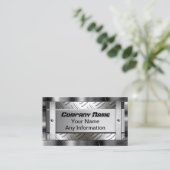 Steel Diamond Pattern Metal Look Business Card (Standing Front)