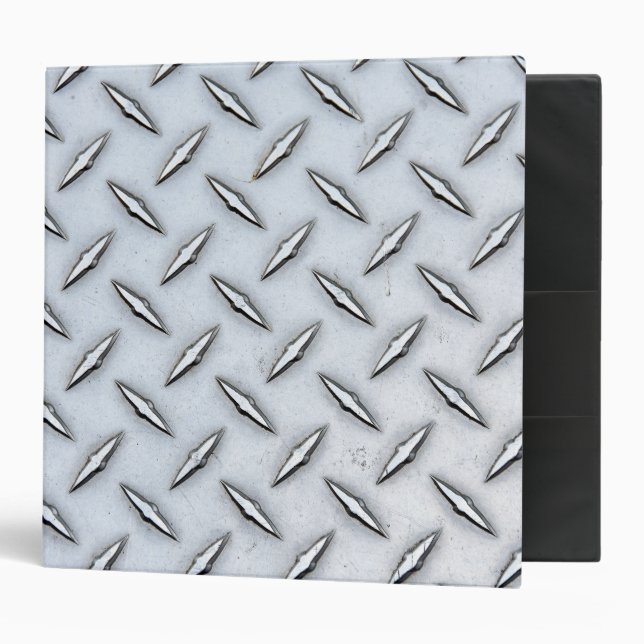 Steel Diamond Plate  3 Ring Binder (Front/Inside)