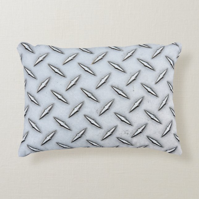 Steel Diamond Plate   Accent Pillow (Front)