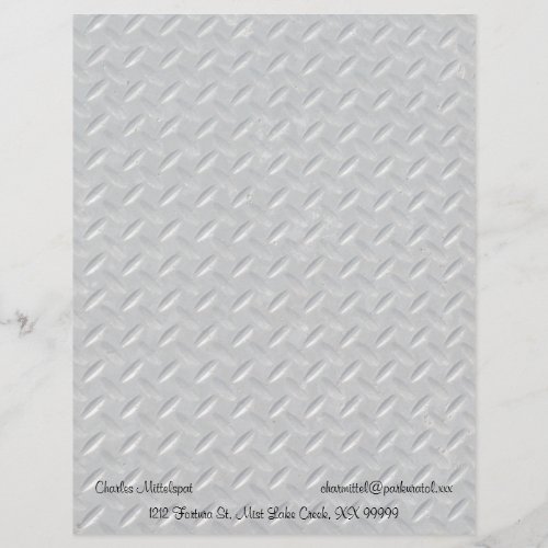 Steel Diamond Plate Background Letterhead