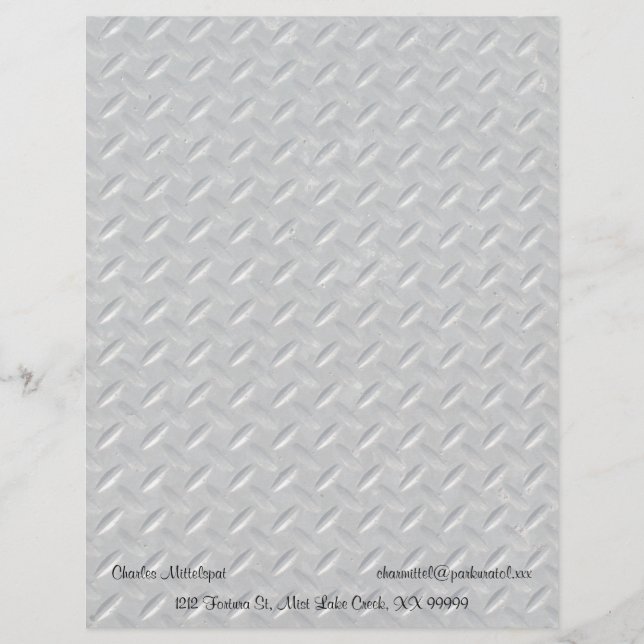 Steel Diamond Plate Background Letterhead (Front)