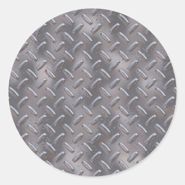 Steel Diamond Plate Classic Round Sticker (Front)