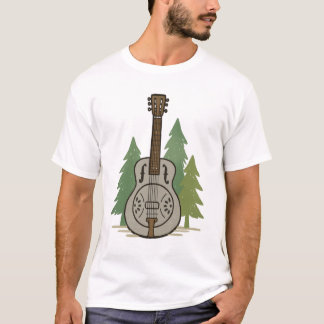 Steel Dobro Forest – Rustic Music Lover Art T-Shirt