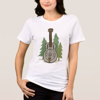 Steel Dobro Forest – Rustic Music Lover Art Tri-Blend Shirt