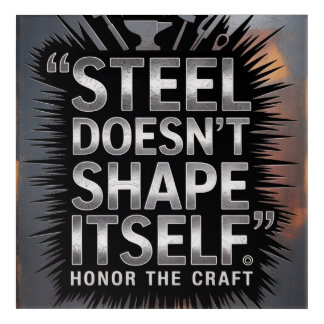 Steel Doesn’t Shape Itself – Blacksmith Quote Acrylic Print