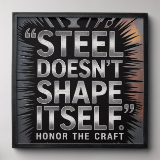 Steel Doesn’t Shape Itself – Blacksmith Quote Peel And Stick Photo Tile