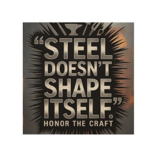 Steel Doesn’t Shape Itself – Blacksmith Quote Wood Wall Art