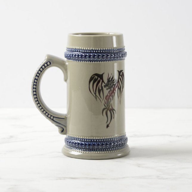Steel dragon beer stein (Left)