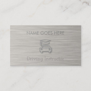 "Steel" Driving Instructor Business Cards