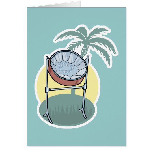 steel drum and palm tree design cards (Front)