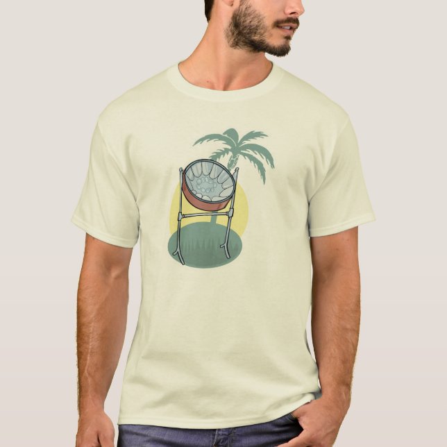 steel drum and palm tree design T-Shirt (Front)