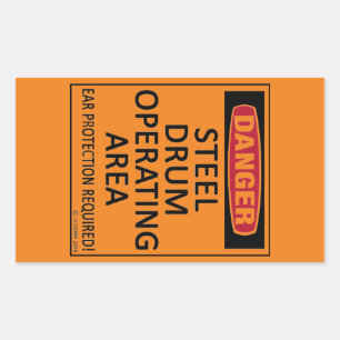 Steel Drum Operating Area Rectangular Sticker