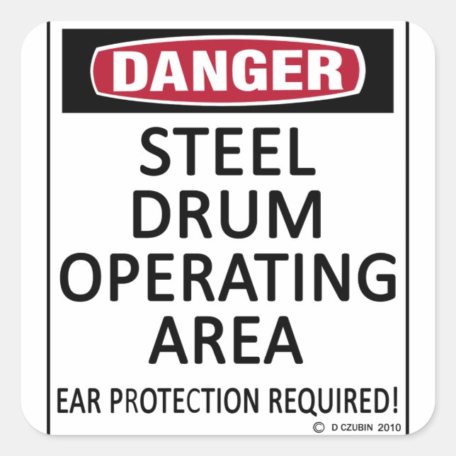 Steel Drum Operating Area Square Sticker (Front)