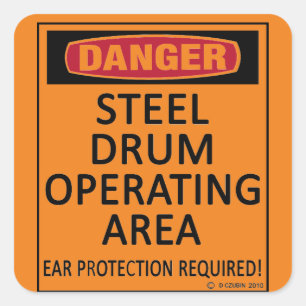 Steel Drum Operating Area Square Sticker