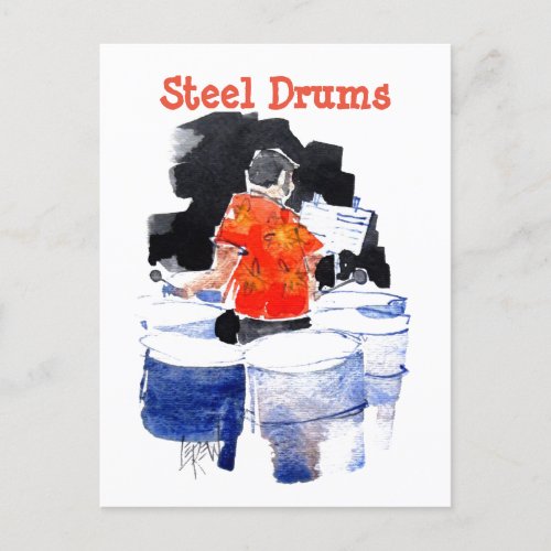 Steel Drums Bass Player 160601 Postcard