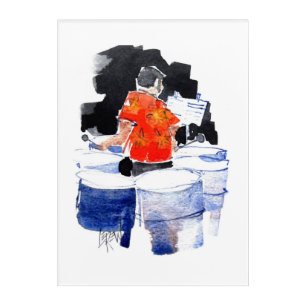 Steel Drums Bass Player / Artist Larry Lerew Acrylic Print