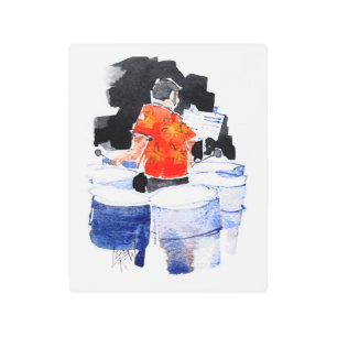 Steel Drums Bass Player / Artist Larry Lerew Metal Print