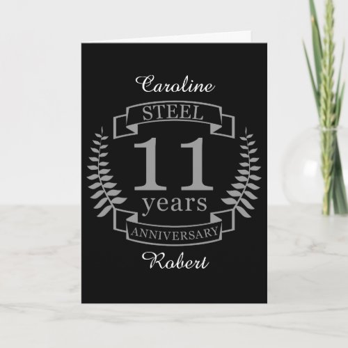 Steel Eleventh wedding anniversary 11 years Card