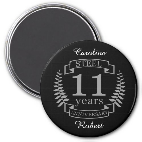 Steel Eleventh wedding anniversary 11 years Magnet